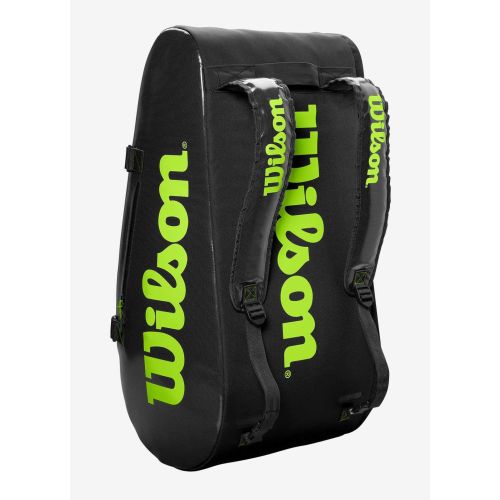 Wilson Super Tour 3 Compartment 15 Racquet Charcoal/Green Racquet Bag